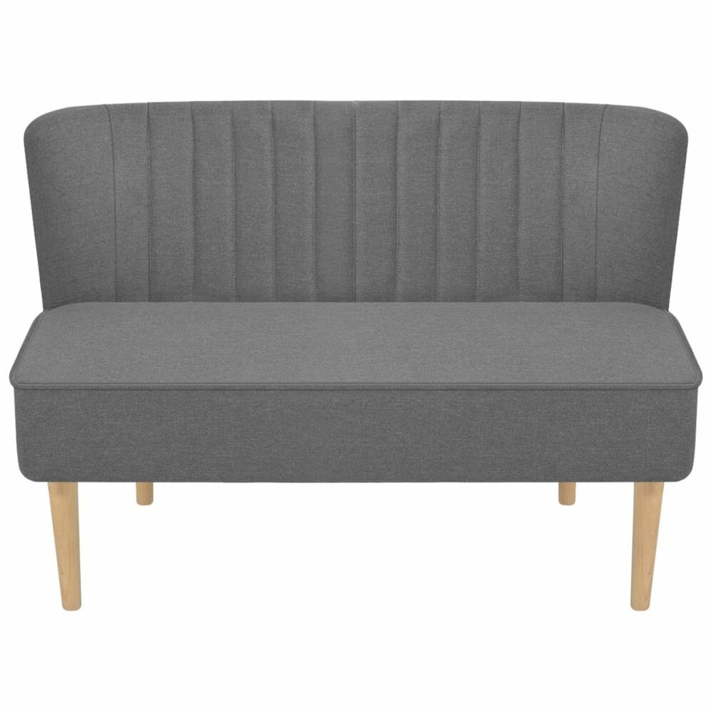 Bank Retrostyle grijs 117x55,5x77 cm stof lichtgrijs