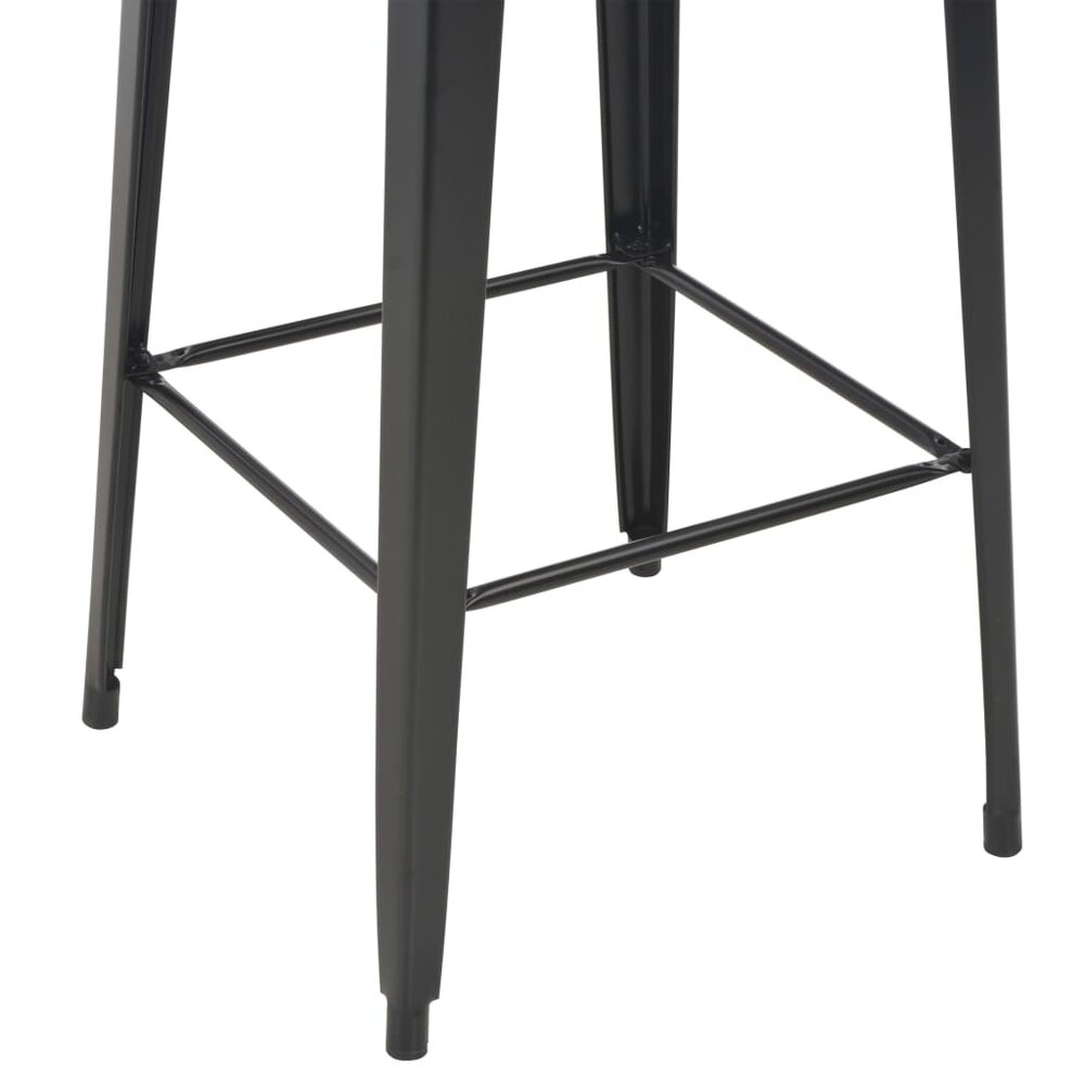 Bartafel Tom 60x60x108 cm massief hout staal zwart