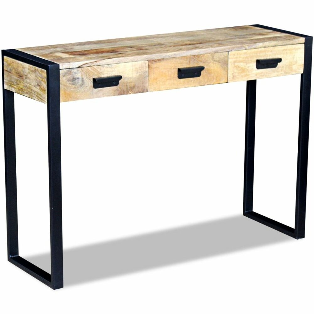 Wandtafel Boris met 3 lades 110x35x78 cm massief hout