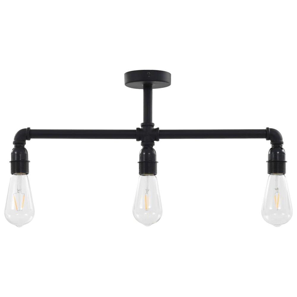 Meubelen-Online - Plafondlamp Indus zwart voor 3xE27