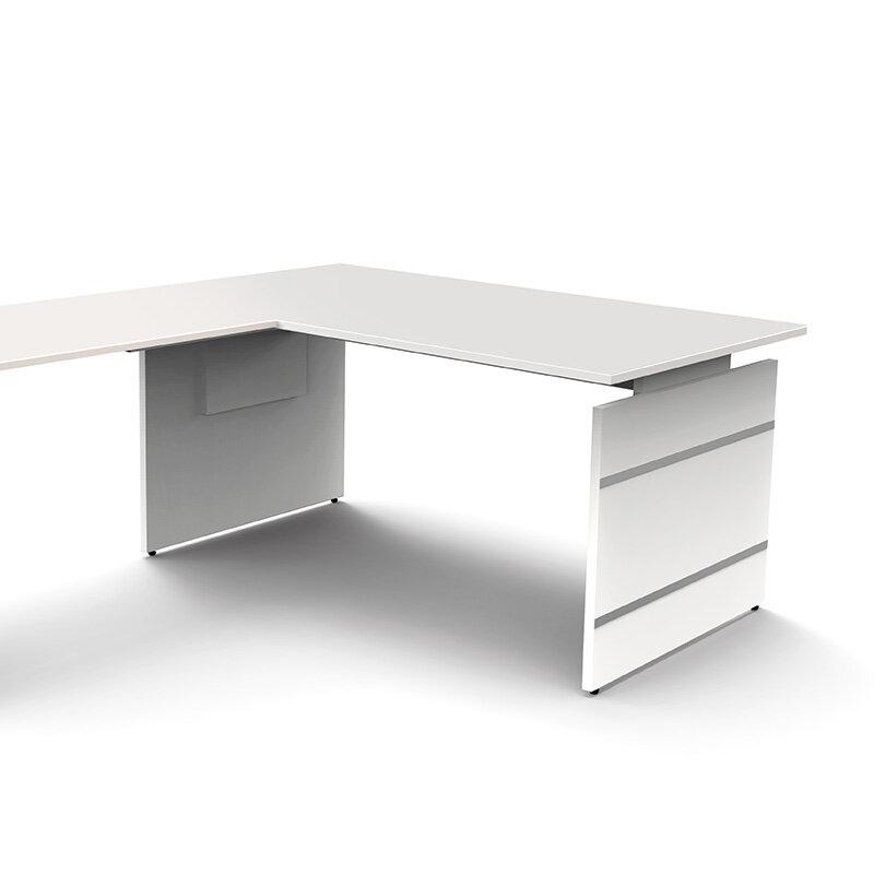 Meubelen-Online - Hoekbureau Office desk 160cm wit hoogte verstelbaar