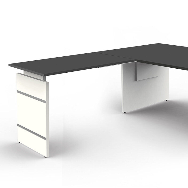 Meubelen-Online - Hoekbureau Office desk 200cm antraciet hoogte verstelbaar