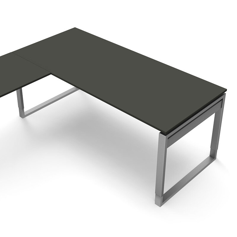Meubelen-Online - Hoekbureau Workspace 180cm antraciet hoogte verstelbaar