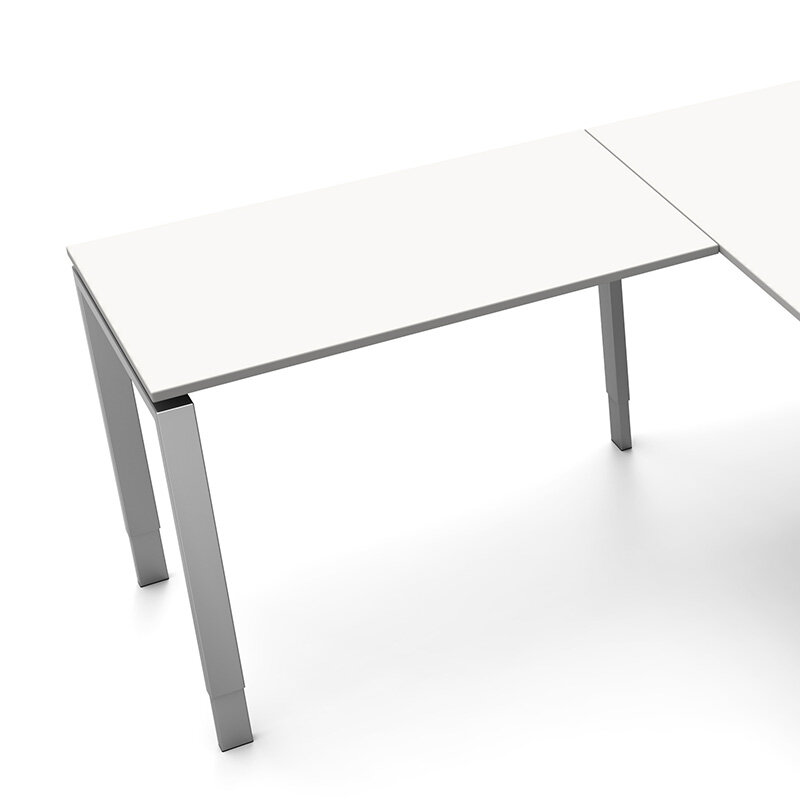 Meubelen-Online - Hoekbureau Beta 160cm wit hoogte verstelbaar