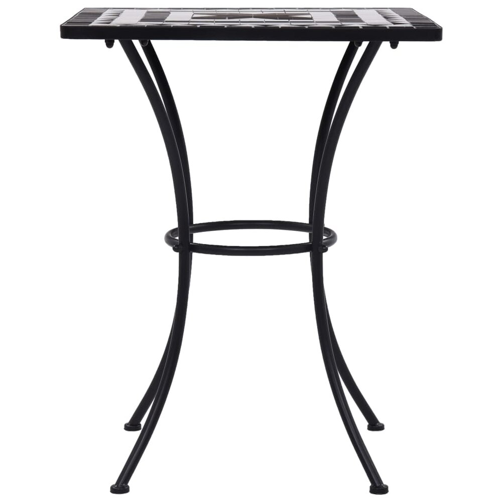 Meubelen-Online - Bistrotafel Mies moza&iuml;ek 60cm keramiek zwart en wit