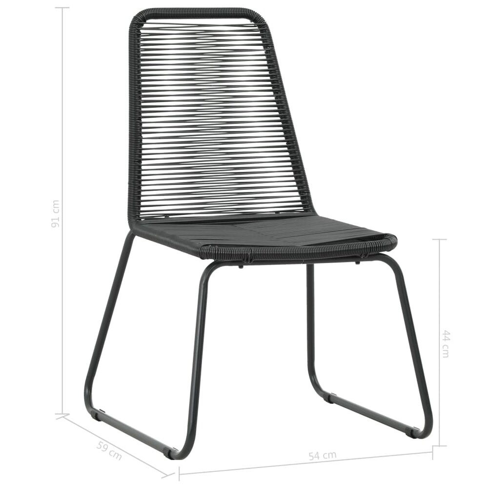 Meubelen-Online - Tuinstoel Wanda stapelbaar set 2 st poly rattan zwart