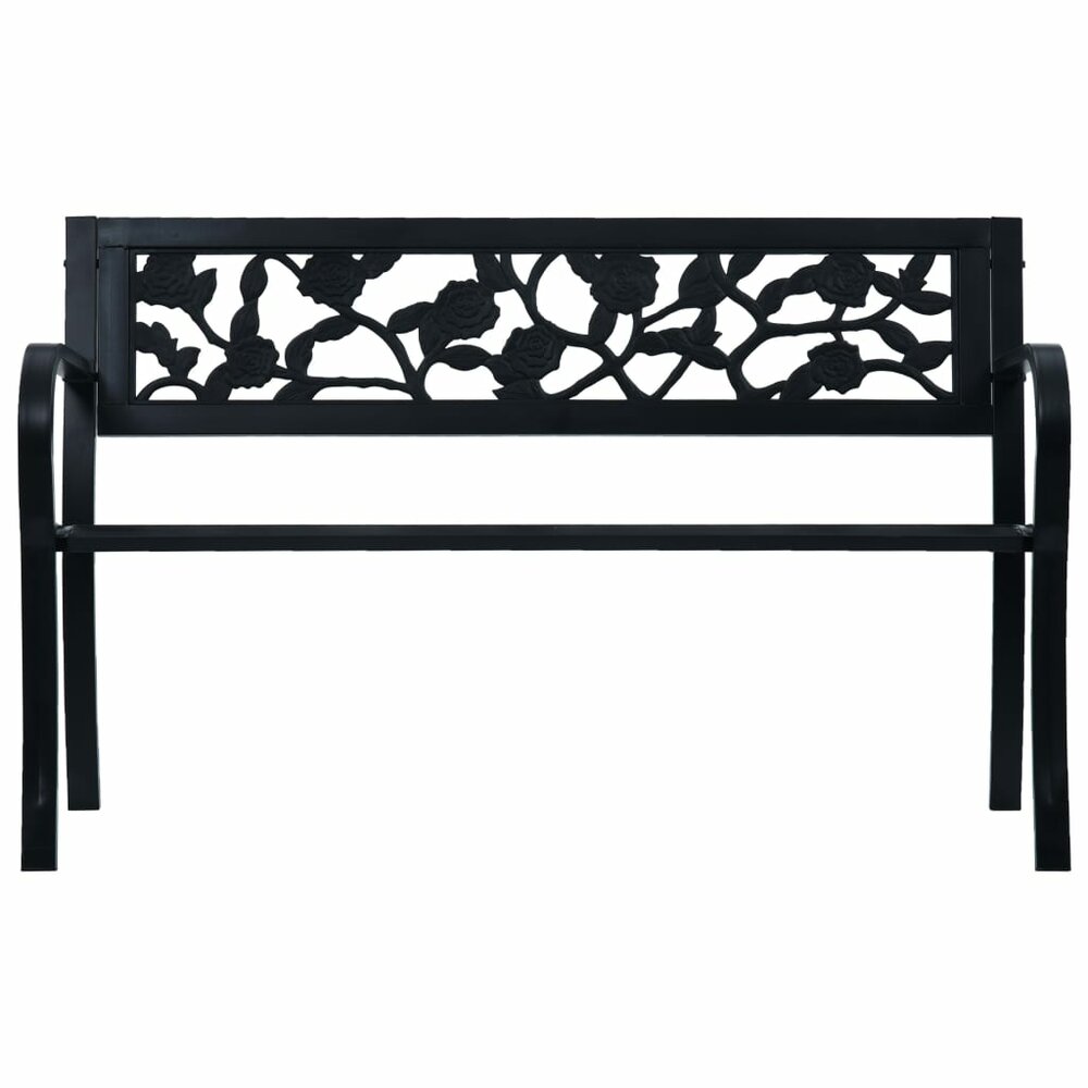 Meubelen-Online - Tuinbank Favor 125 cm staal zwart met kunststof