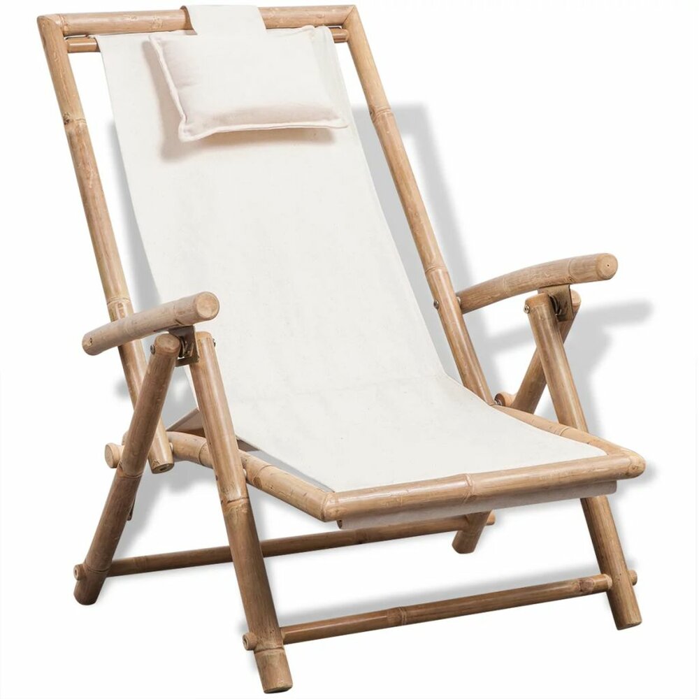 Meubelen-Online - Ligstoel deckchair Jungalow bamboe met kussens