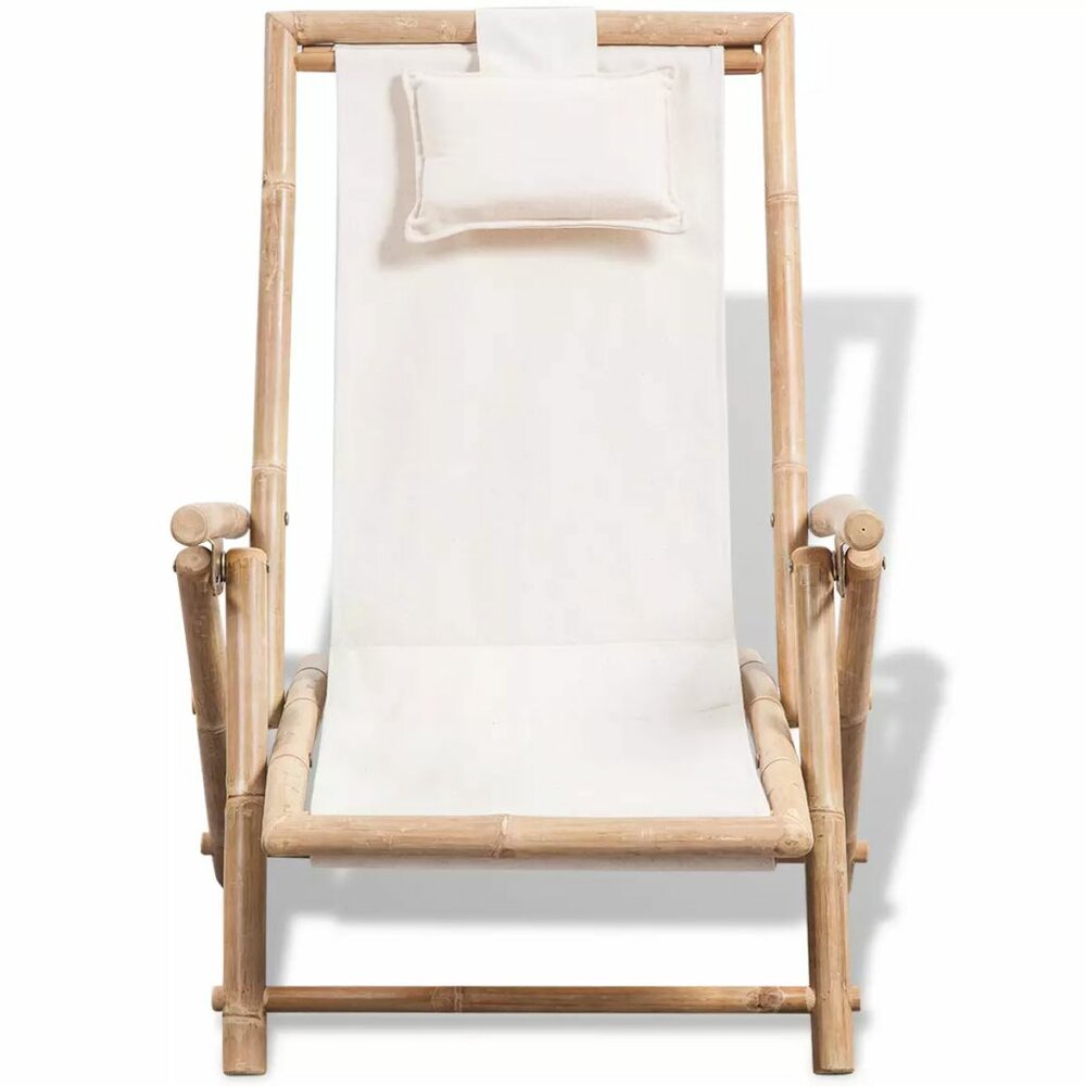 Meubelen-Online - Ligstoel deckchair Jungalow bamboe met kussens