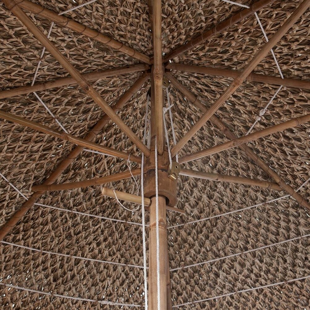 Meubelen-Online - Parasol van bamboe met dak van bananenbladeren 210cm
