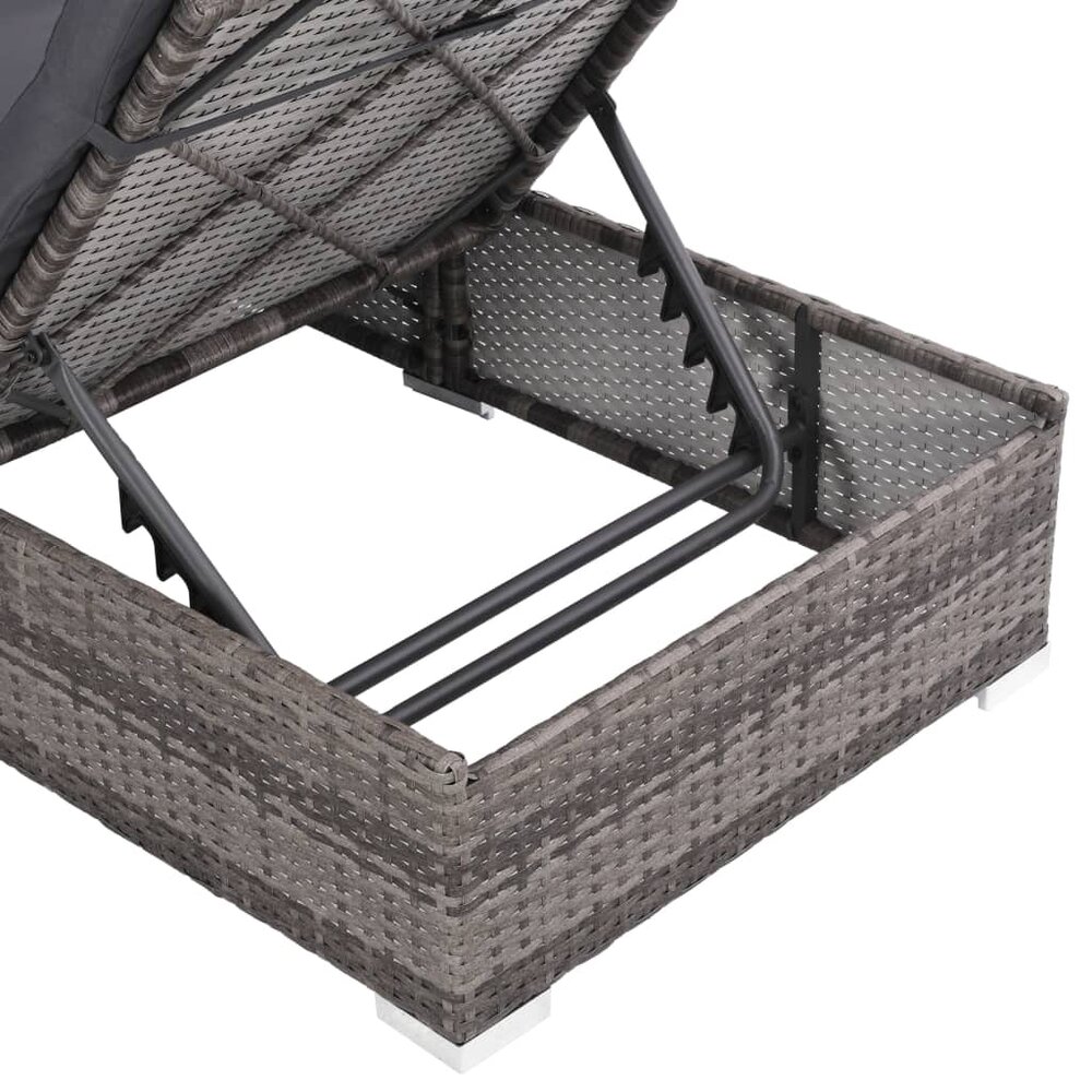 Meubelen-Online - Loungeset Melvin met kussens poly rattan grijs