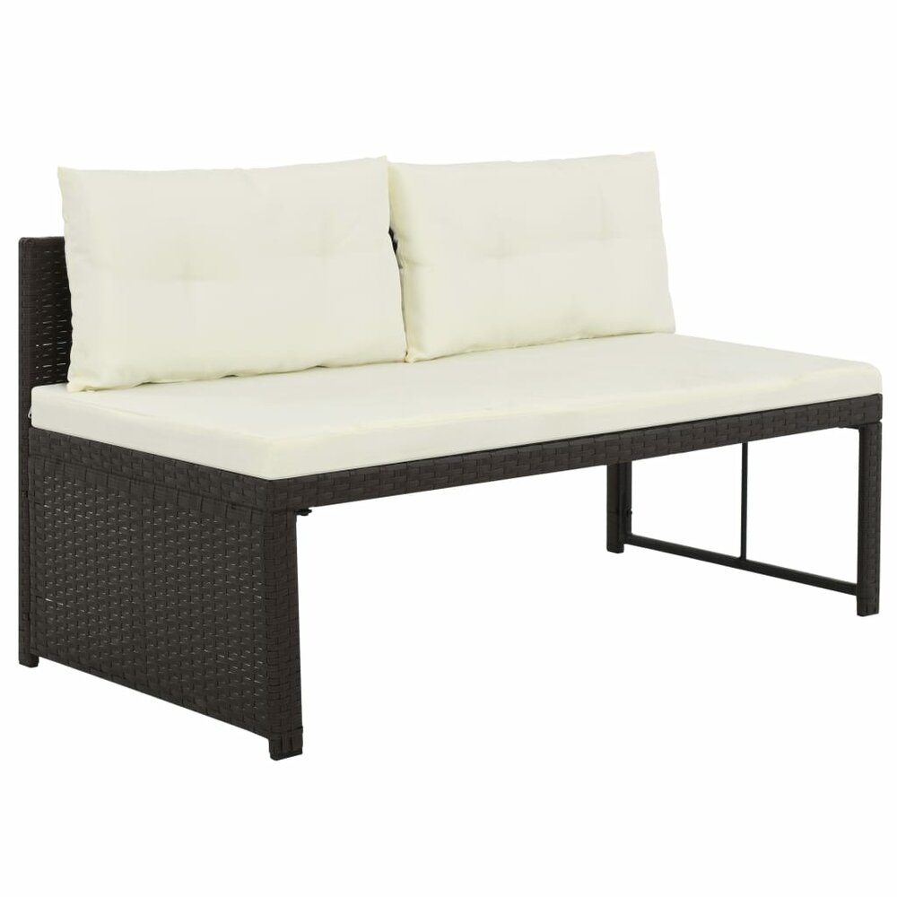 Meubelen-Online - Loungeset Compact dining poly rattan bruin