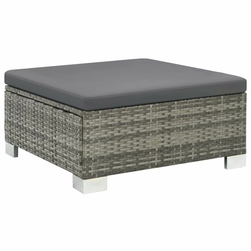 Meubelen-Online - Loungeset Madeira met kussens poly rattan grijs