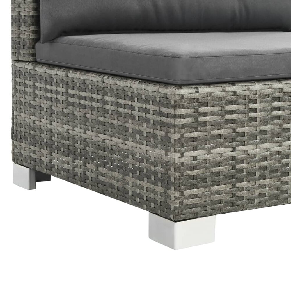 Meubelen-Online - Loungeset Madeira met kussens poly rattan grijs