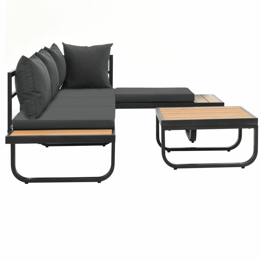 Meubelen-Online - Loungeset Nivo 2-delig met kussens aluminium HKC
