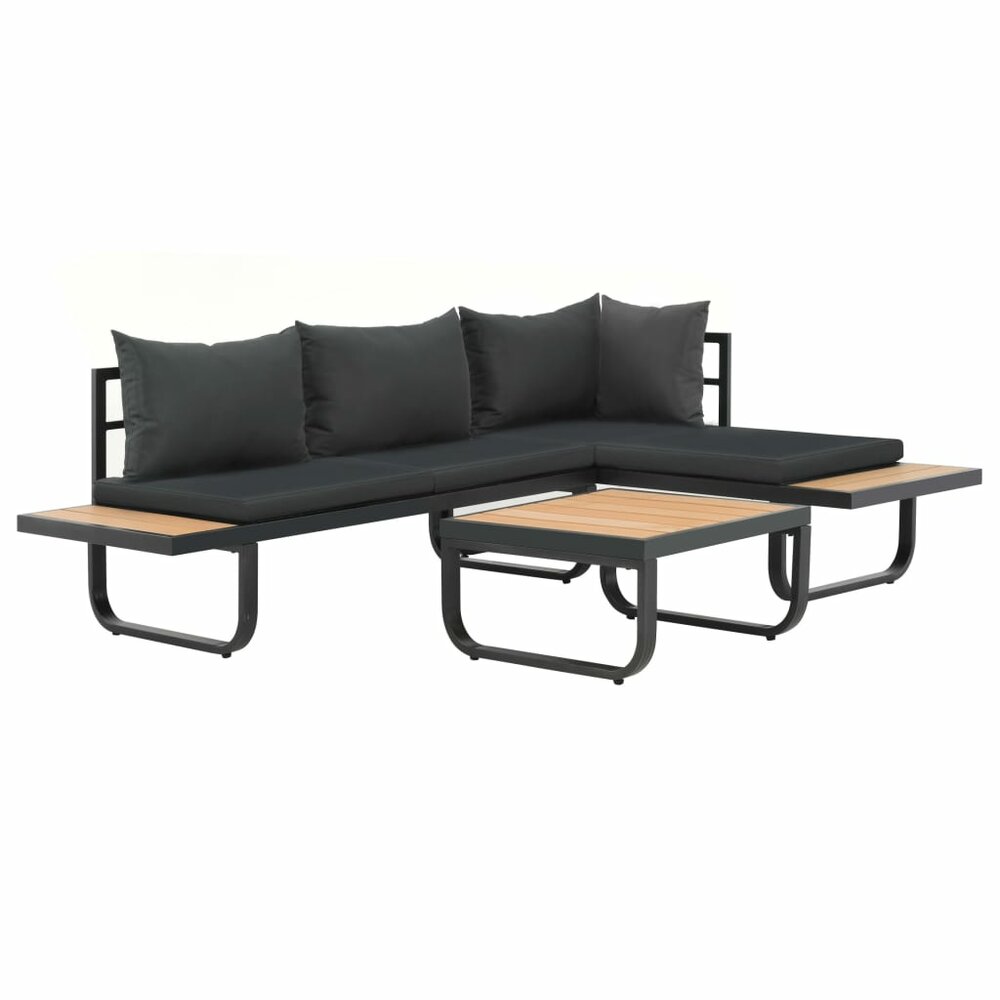 Meubelen-Online - Loungeset Nivo 2-delig met kussens aluminium HKC