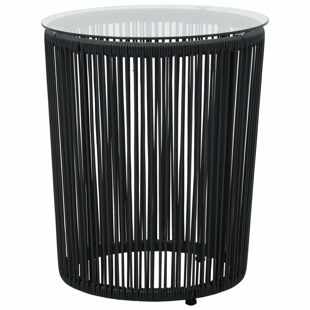 Meubelen-Online - Tuinset Libra 3-delige Bistroset PVC-rattan zwart