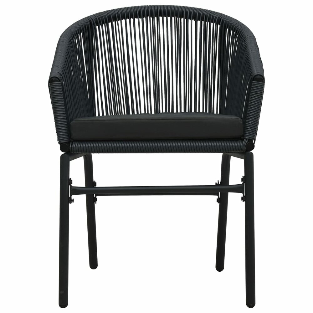 Meubelen-Online - Tuinset Libra 3-delige Bistroset PVC-rattan zwart