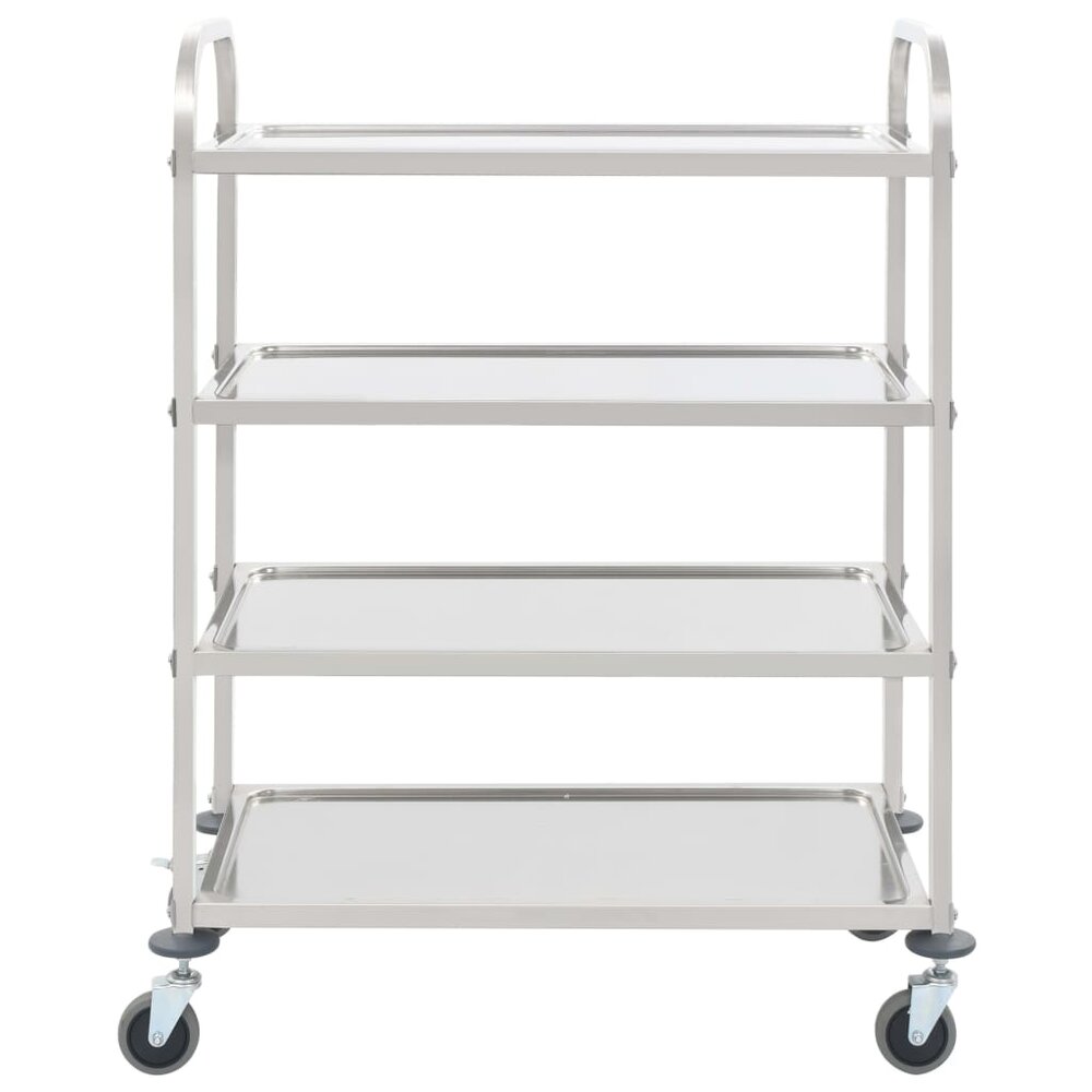 Meubelen-Online - Keukentrolley 4-laags 107x55x125 cm roestvrij staal