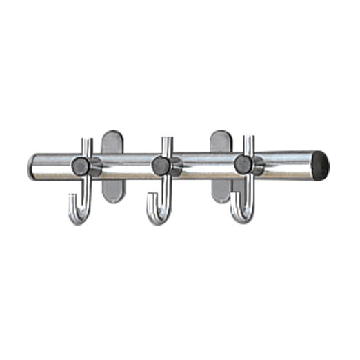 Meubelen-Online- Wandkapstok Adri RVS 45cm met 3 haken