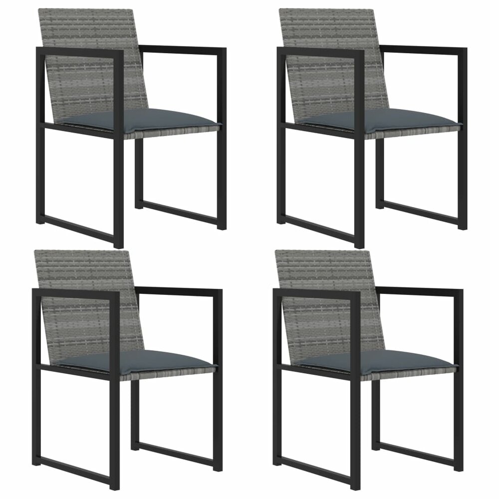 Tuinset Giardino met kussens poly rattan grijs