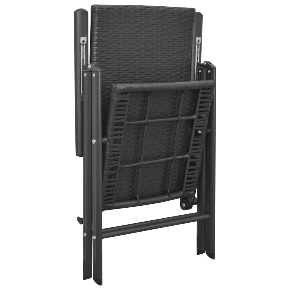 Tuinstoelen Maris set 4 st poly rattan zwart