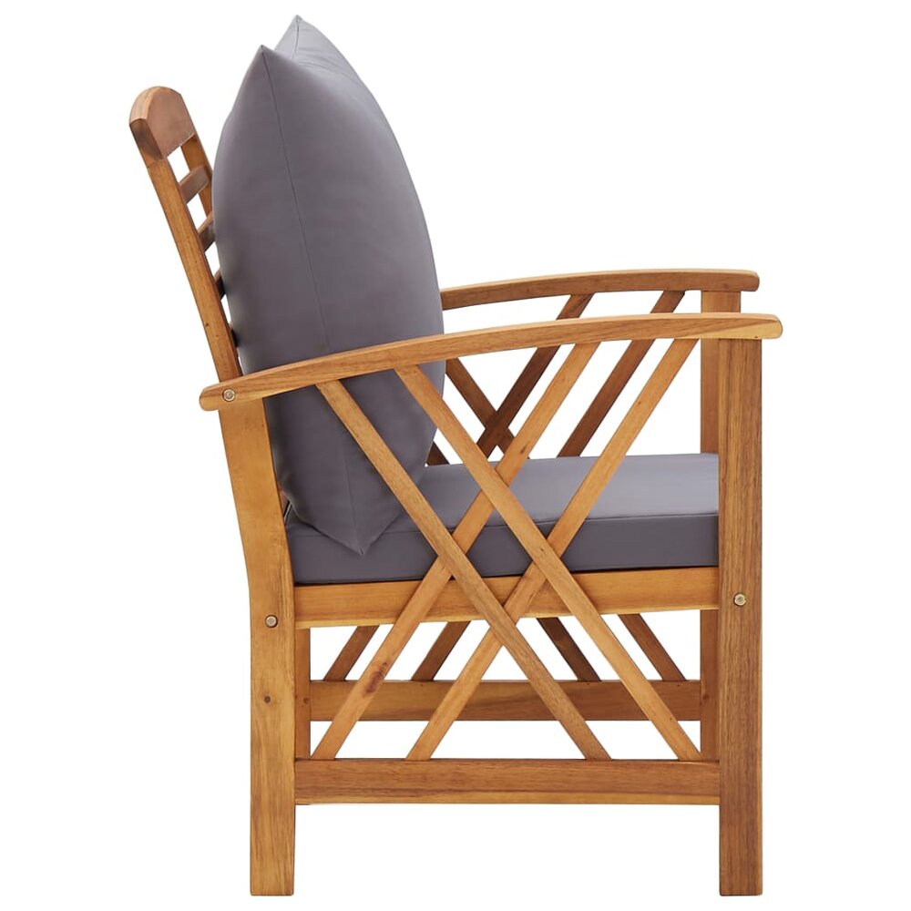 Tuinstoelen Mindy met kussens 2 st massief acaciahout