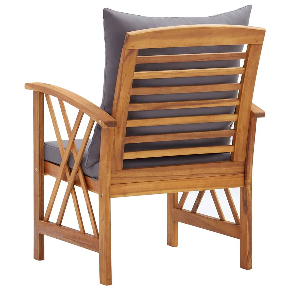 Tuinstoelen Mindy met kussens 2 st massief acaciahout