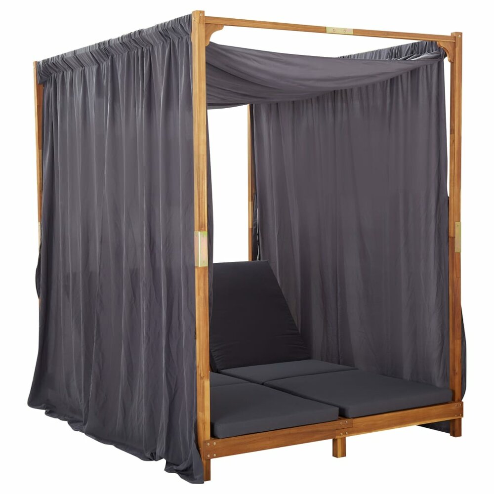 Ligbed Wendy tweepersoons met gordijnen en kussens