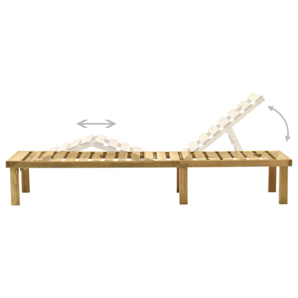 Ligbed Easy met tafel ge&iuml;mpregneerd grenenhout