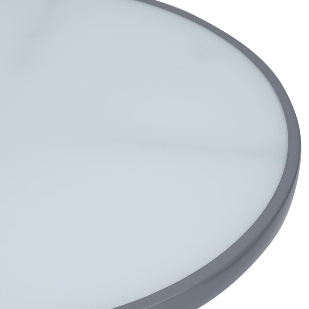 Tuintafel Marcel 80 cm staal en glas lichtgrijs