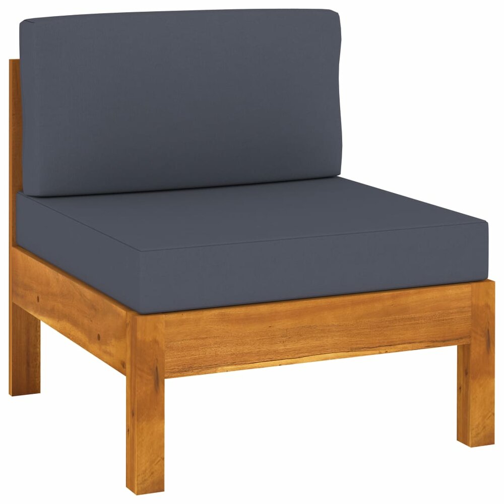 9-delige Loungeset Wood met donkergrijze kussens acaciahout