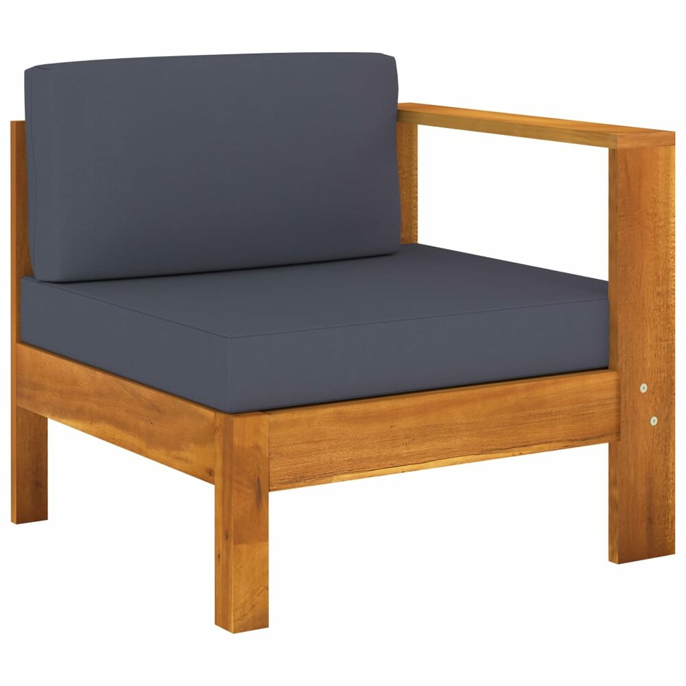 9-delige Loungeset Wood met donkergrijze kussens acaciahout