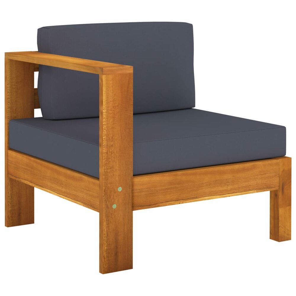 9-delige Loungeset Wood met donkergrijze kussens acaciahout