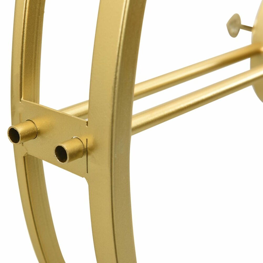 Wandklok 52 cm ijzer goudkleurig