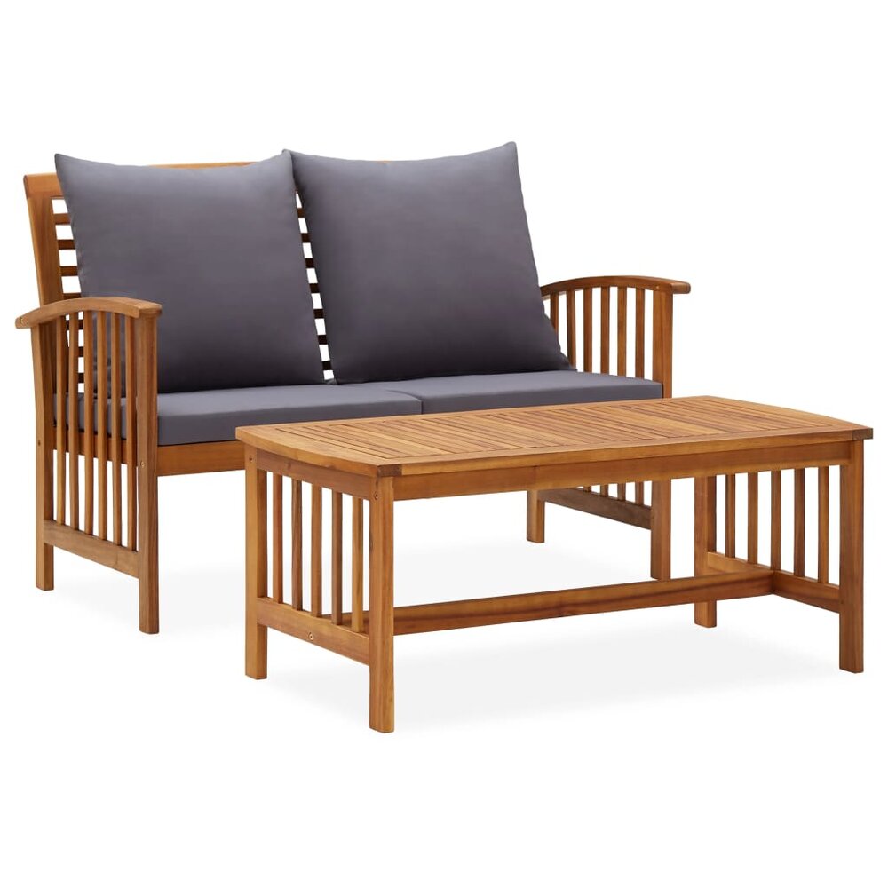 Loungeset Amanda met bank en salontafel bruin