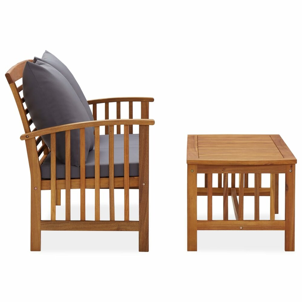 Loungeset Amanda met bank en salontafel bruin