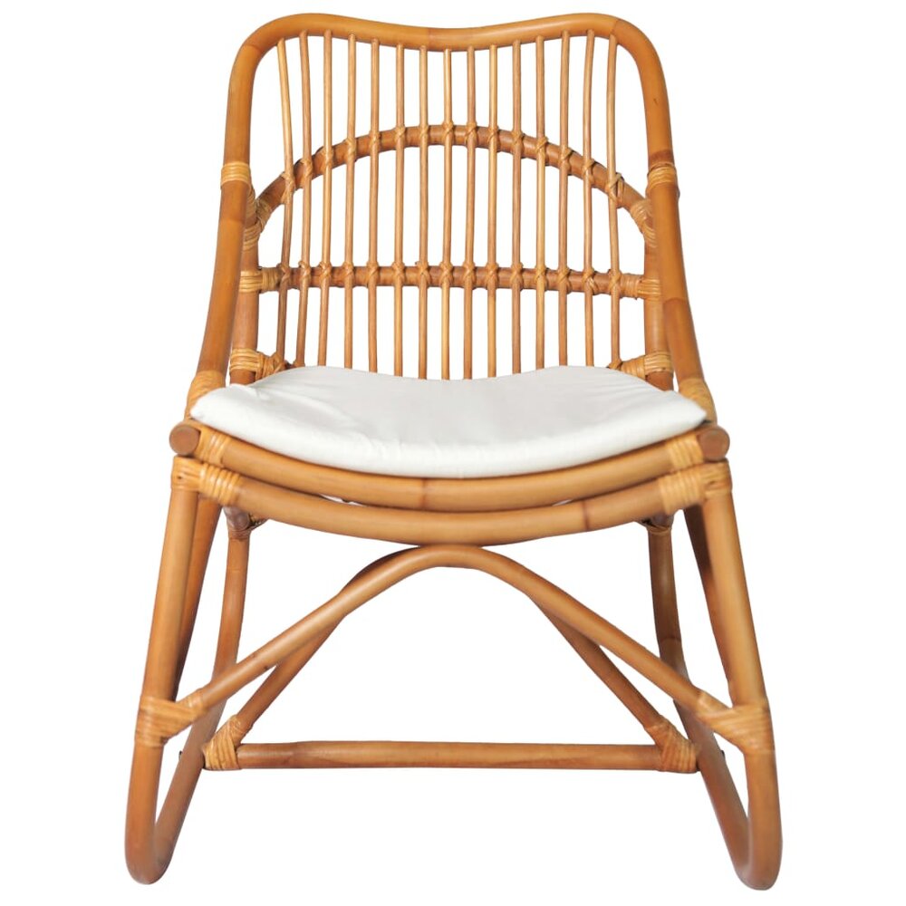 Fauteuil Lilli rotan bruin met kussen ecru