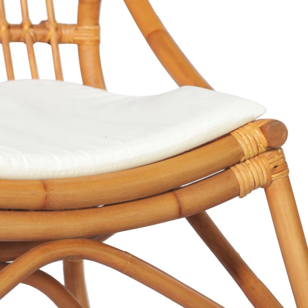 Fauteuil Lilli rotan bruin met kussen ecru