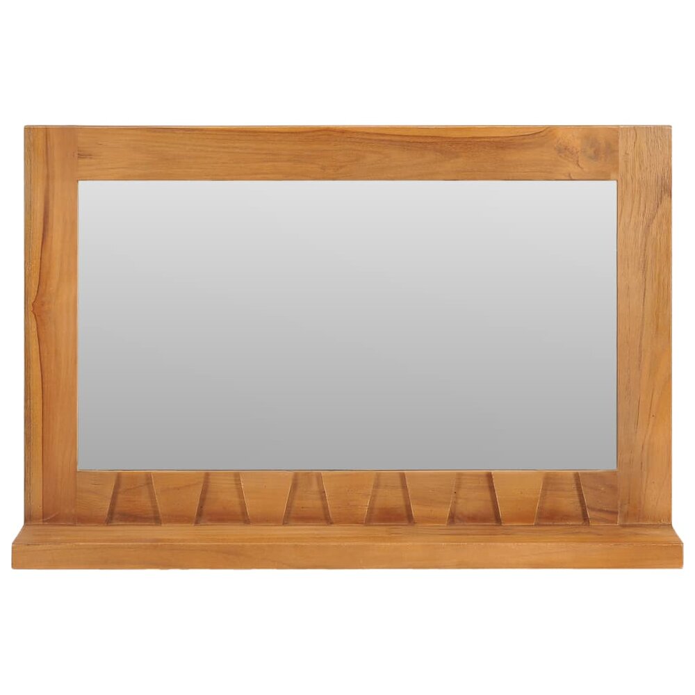 Wandspiegel Sinti met schap 60x12x40 cm massief teakhout