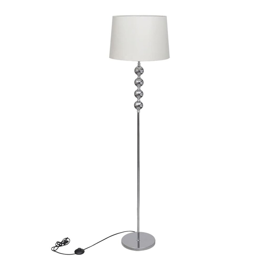 Vloerlamp met kap en 4 ballen wit