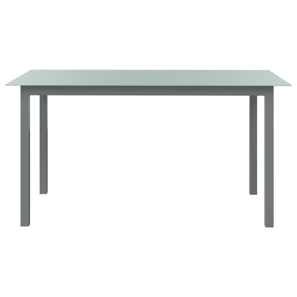 Tuintafel Wanda 150x90x74 cm aluminium en glas lichtgrijs