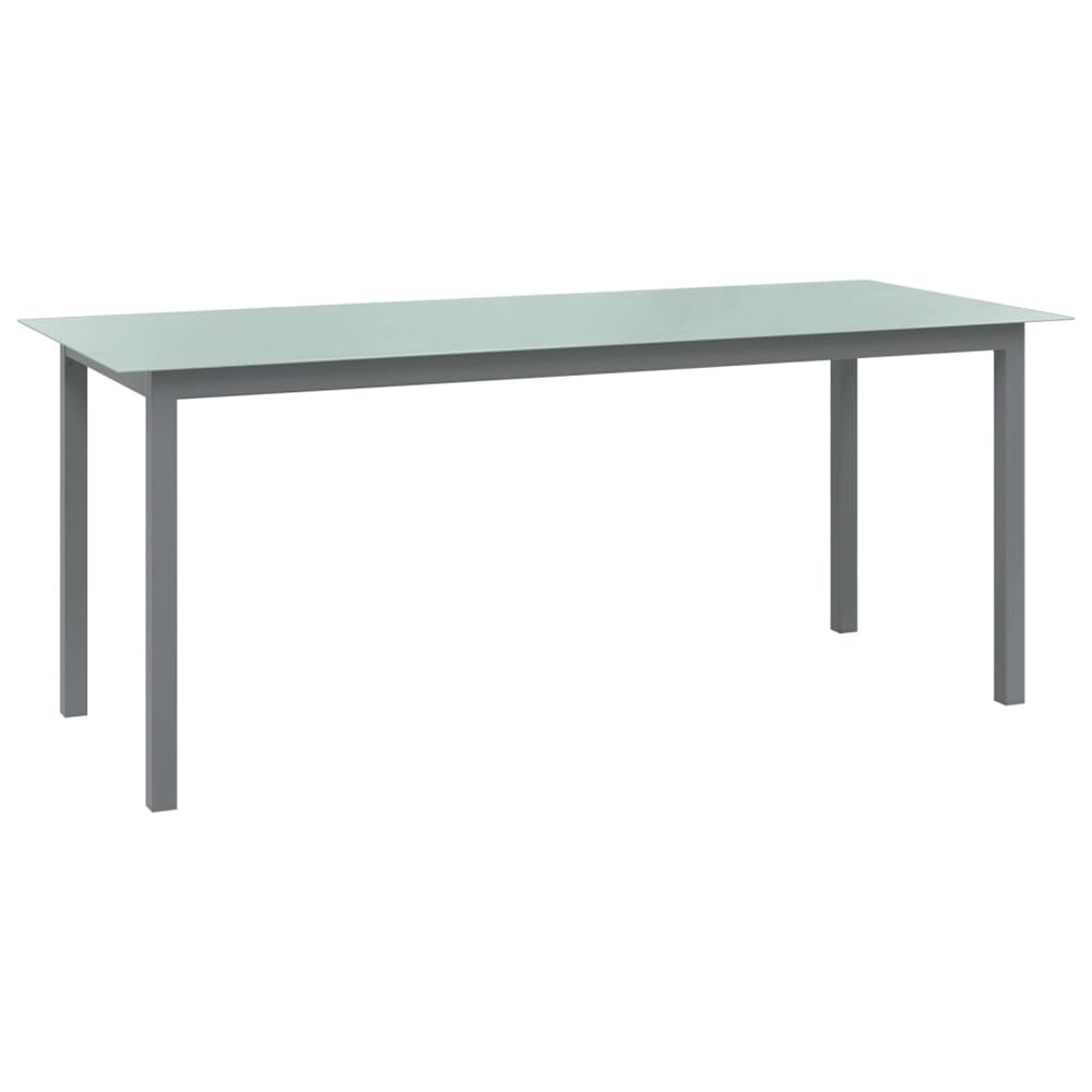 Tuintafel Wanda 190x90x74 cm aluminium en glas lichtgrijs