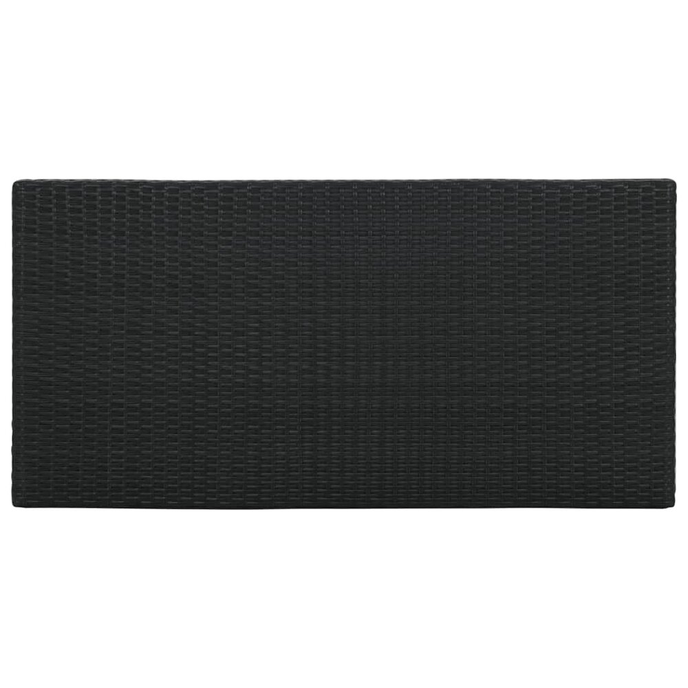 Bartafel Ondel met opbergrek 120x60x110 cm poly rattan zwart