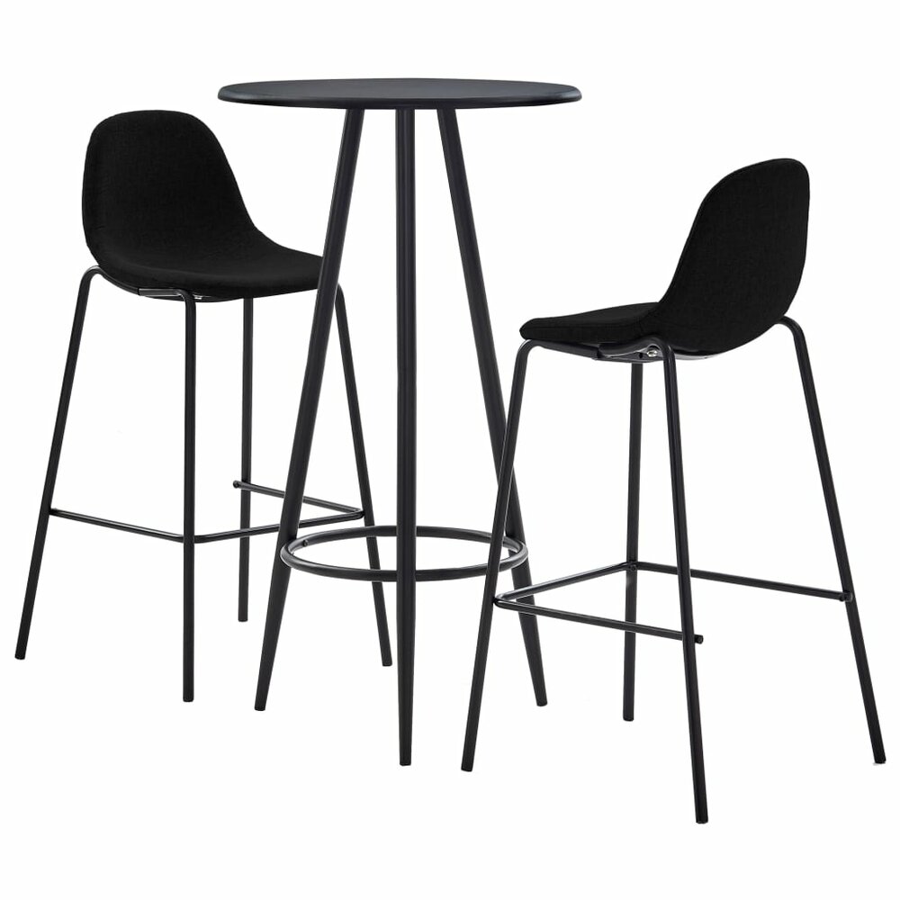 Bartafel met 2 krukken rond zwart barset