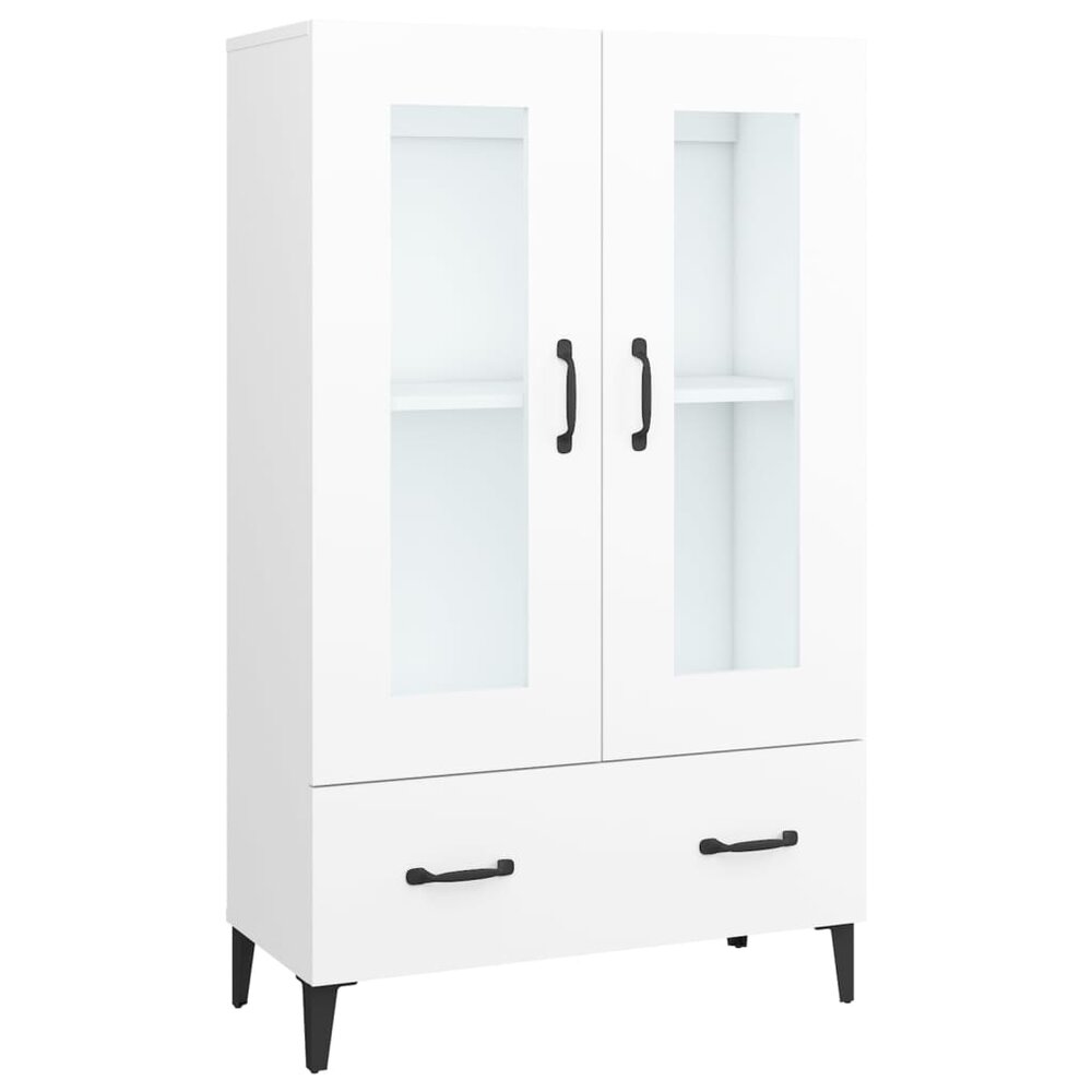 Hoge kast 70x31x115 cm bewerkt hout wit