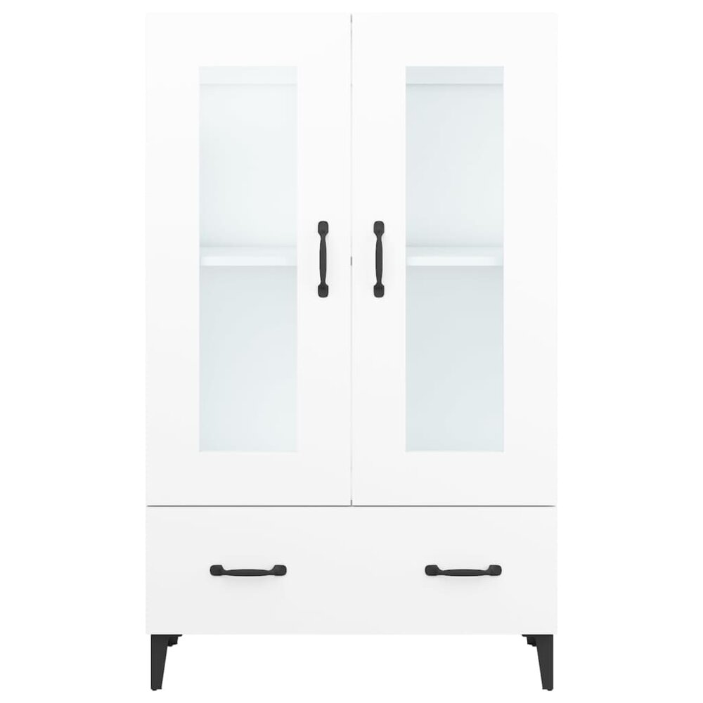 Hoge kast 70x31x115 cm bewerkt hout wit