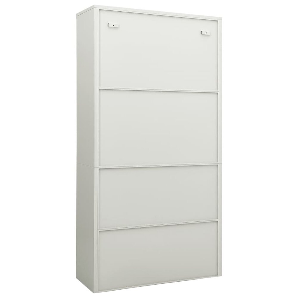 Archiefkast Vitrine 90x40x180 cm staal lichtgrijs