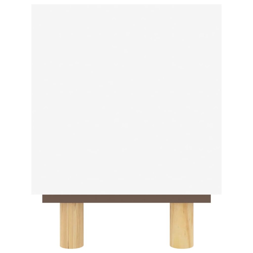 Tv-meubel Manu 105x30x40 cm massief grenenhout en rattan wit