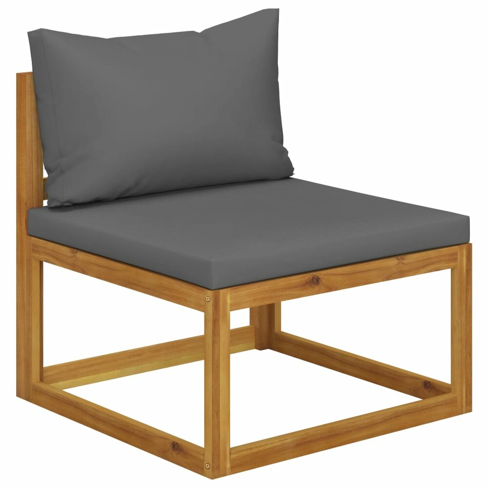 Loungeset Moon met kussens grijs massief acaciahout